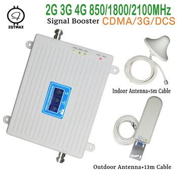 

850 1800 2100MHz 2G 3G 4G mobile signal booster gsm cell phone repeater umts cellular amplifier with outdoor indoor antenna sets