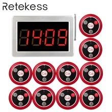 TIVDIO 999 Channel RF Wireless Waiter Calling System For Restaurant Service Pager System 1 Receiver Host + 10 Call Button F3285C pager system for restaurant waiter calling system wireless voice call pager 1 receiver host display 8 call button transmitter