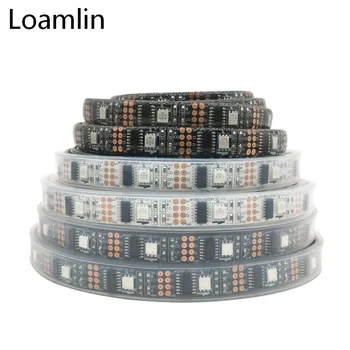 

DC5V WS2801 1m/2m/3m/4m/5m 32leds/m 2801 Chip LED 5050 RGB Strip 12mm Individually Addressable Tape Full Dream Color Light IP67