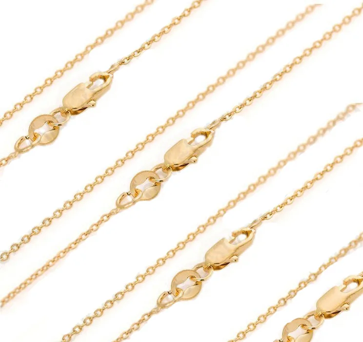 Wholesale 50pcs/Lot Yellow Gold Color Rolo Chains Lobster Clasps For Pendant Jewelry Accessories DIY Handmade
