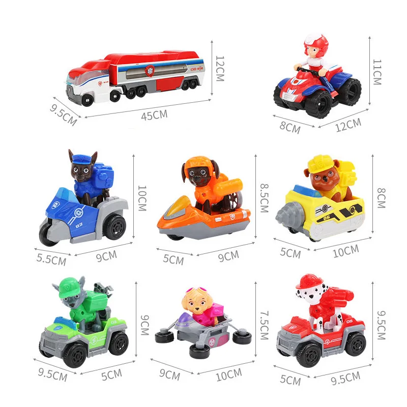 Paw Patrol Dogs Rescue Set Puppy Patrol Toys Cars Patrulla Canina Ryder Anime Action Figures Model Car Christmas Gift Toy