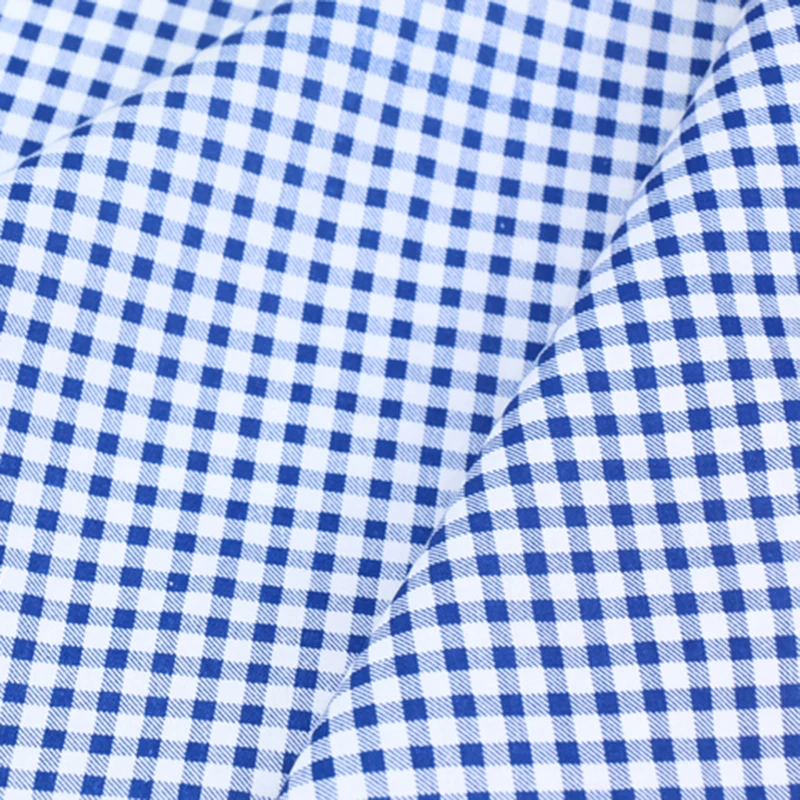 Синяя Клетчатая полосатая ткань из хлопка с принтом для одежды для маленьких детей, швейная простыня, наволочка для подушки, швейная ткань для самостоятельного шитья
