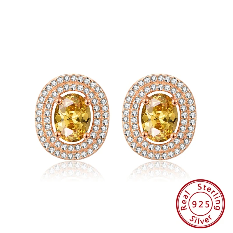 SE160 ORSA JEWELS подлинное 925 роскошное ожерелье с подвеской овальной огранки, желтое CZ серебряное ожерелье, вечерние очаровательные ювелирные изделия SN207 - Цвет камня: SE160