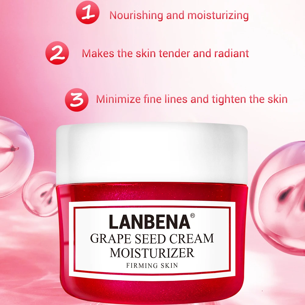 LANBENA Grape Seed Facial Cream Lifting Firming Deeply Repairing Nourishing Protecting Revitalizing Tighten Skin Face Care 5