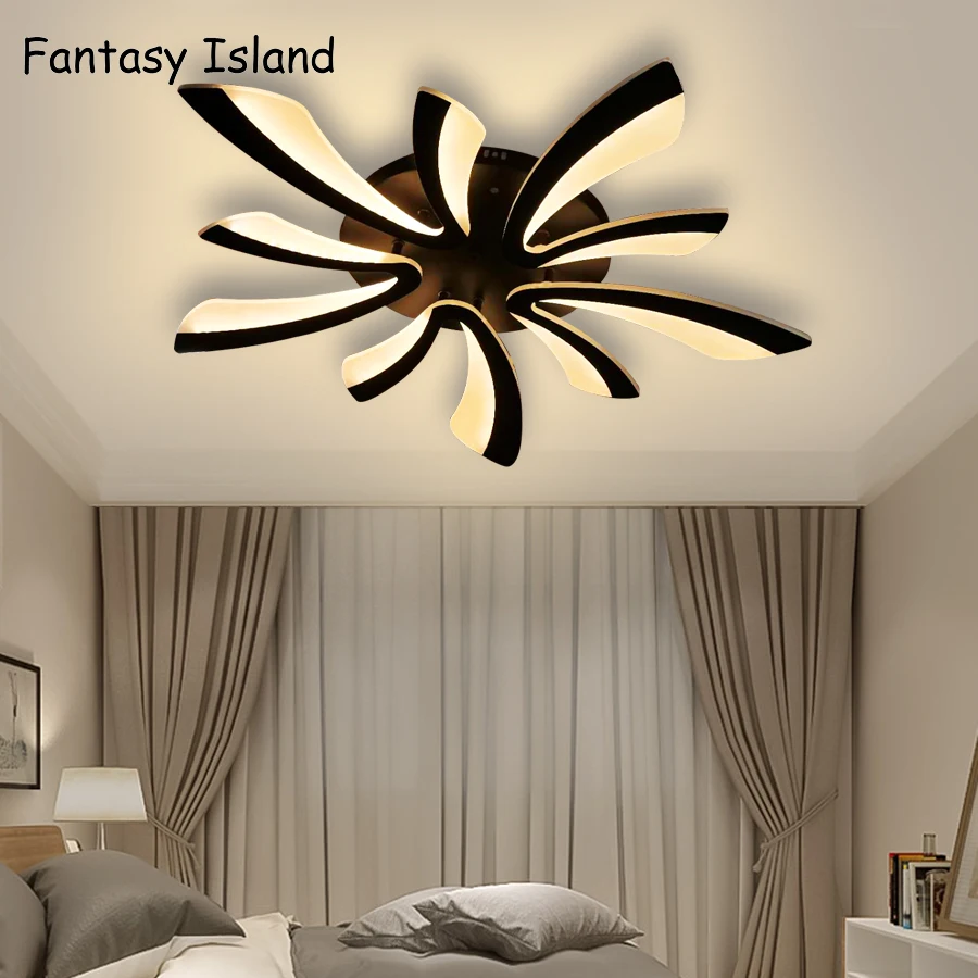 

Acrylic Modern LED Chandelier White Black For Living Room Bedroom Lustres Big Home Lighting Fixtures