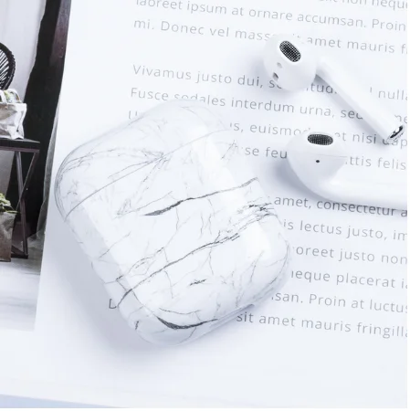 01 Магическая музыка мрамор милый чехол для airpods 1 2 жесткий чехол аксессуары чехол для наушников air pods box coque shell - Цвет: 01