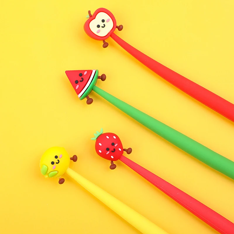 12Pcs/Pack Korean Cute Kawaii Pens Fruit Watermelon Lemon Funny Girl Stationery Wedding Gift Ballpoint School Stuff Thing Goods