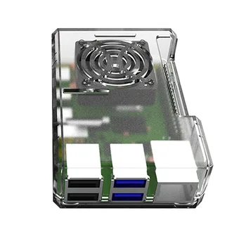 

Wear Resistant Hard Practical Protective Case Full Coverage ABS Durable Support Cooling Fan Heat Dissipation For Raspberry Pi4B