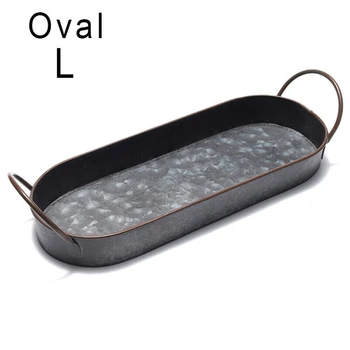 

Photography Props Wrought Iron Bread Plate Organizer Storage Tray With Handles Garden Retro Serving Breakfast Restaurant Kitchen