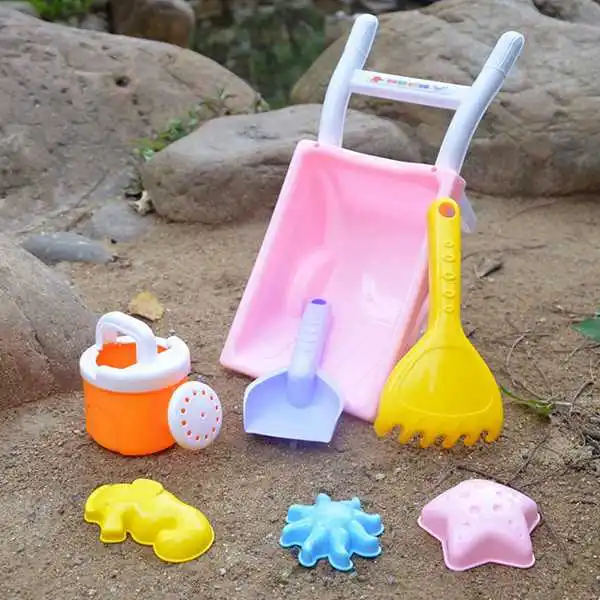 amazing  7 Sets Of Children Playing Sand Dredging Tools Playing Water Beach Toys
