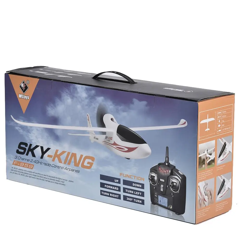 Wltoys F959 SKY-King RC Plane Glider Plane Gyroscope 2.4G 3CH Radio RC Wingspan Plane Wireless RC Plane Aerial Aircraft RTF-Red