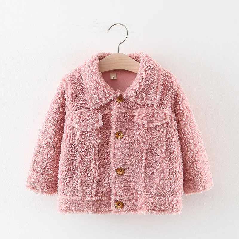 Menoea/Новые Осенние теплые пальто для маленьких девочек; зимняя одежда для маленьких девочек; одежда для малышей; повседневные плотные бархатные куртки с буквенным принтом для новорожденных - Цвет: AF197 pink