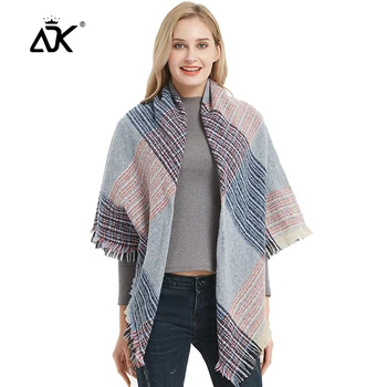 

Scarf Woman Plaid Thin Scarves Neck Bandana High Quality Pashmina Shawl Elegant Warp For Girl Lady Cappa Winter Long Tippet