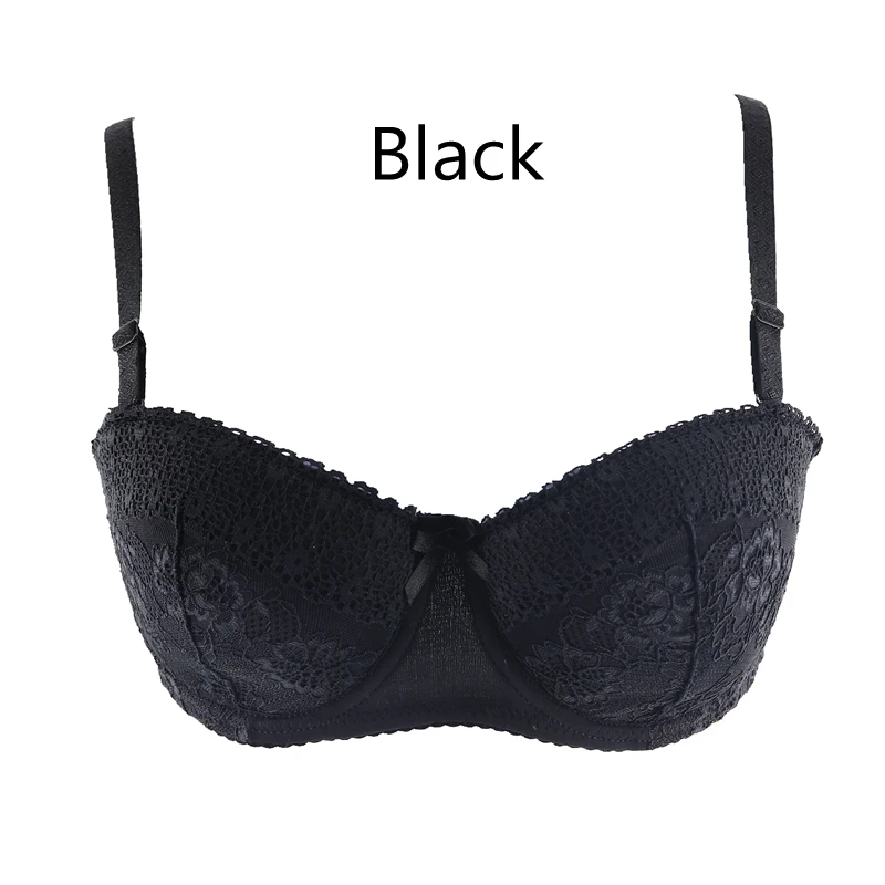 Black Plusgalpret, кружевной бюстгальтер, половина чашки, ДЕМИ, хлопок, подкладка, удобный, с глубоким вырезом, на косточках, пуш-ап, Bh, сексуальное женское нижнее белье, плюс, 36C, 38C, 40C - Цвет: Black