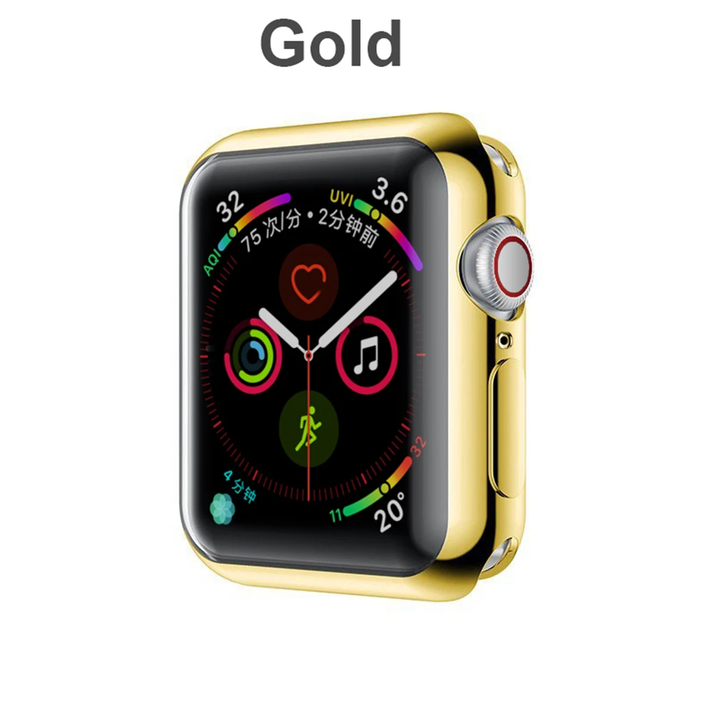 Модный 360 градусов Тонкий чехол для часов Apple Watch 3/2 42 мм 38 мм чехол мягкий прозрачный TPU протектор экрана для iWatch 4 44 мм 40 мм - Цвет: 38mm (Series 2 3)