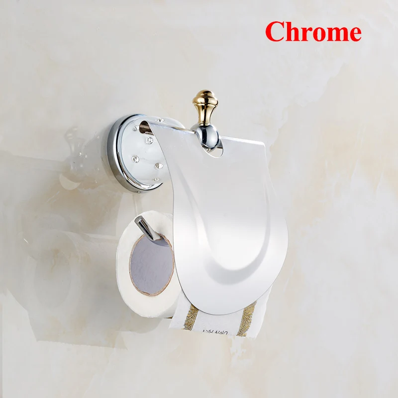 Chrome Vidric ПОЛОТЕНЦЕДЕРЖАТЕЛЬ для ванной бар с крючками Золото Хром розовое золото creamic держатель с бриллиантами аксессуары для ванной комнаты вешалки F - Цвет: Chrome