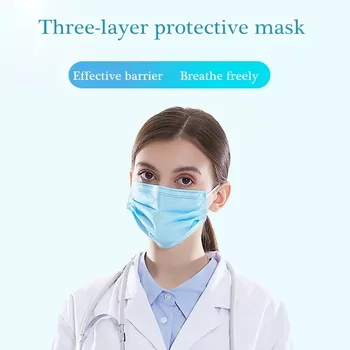 

Hot Sale DISPOSABLE Mask Anti-dust Mask Mouth Korean Blue Face Mask 3Layer Antifog Dust Mask Facial Safety Mask