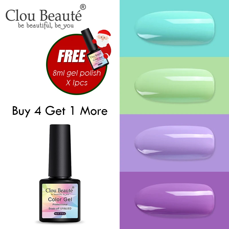 ZH37 Набор гель-лаков для ногтей Clou Beaute, 4 шт., Полупостоянный лак для ногтей Vernis, блестящий гель, долговечный гель для ногтей - Цвет: ZH37