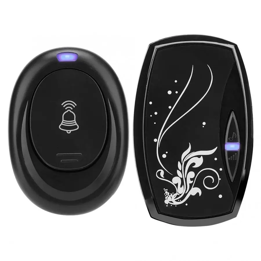 

100m Remote Control/Receiving Wireless Doorbell 36 Chime Waterproof LED 4 Volume ABS Home Security Smart Music Door Bell EU Plug