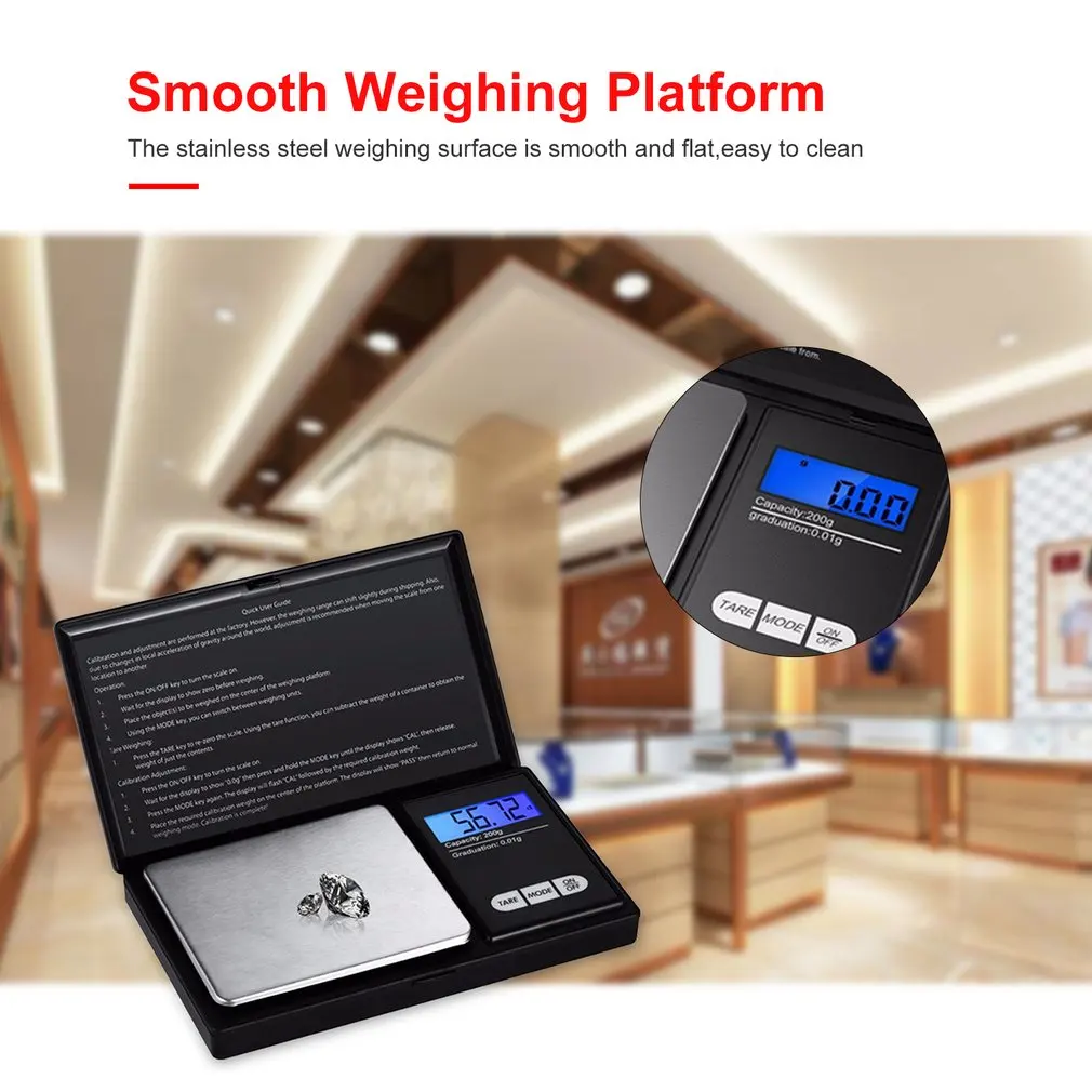 Electronic Scale Gold Medicinal Measuring Scale Precision Jewelry Scale Digital Weighing Grams Scale 200g/0.01g