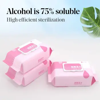 

80Pcs Disposable Sterilization Disinfection Hand Cleaning Alcohol Wet Wipes Skin Cleaning Bacteria Disinfection Wipes