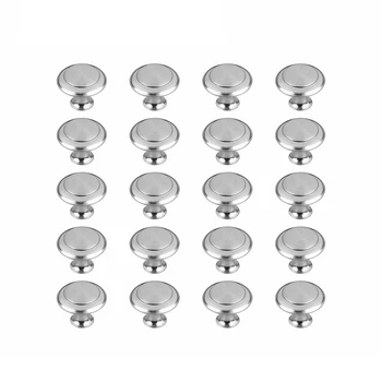 

20Pack Stainless Steel Cabinet Door Handles Drawer Pulls Knobs Bathroom Kitchen Single Hole Drawing Handle