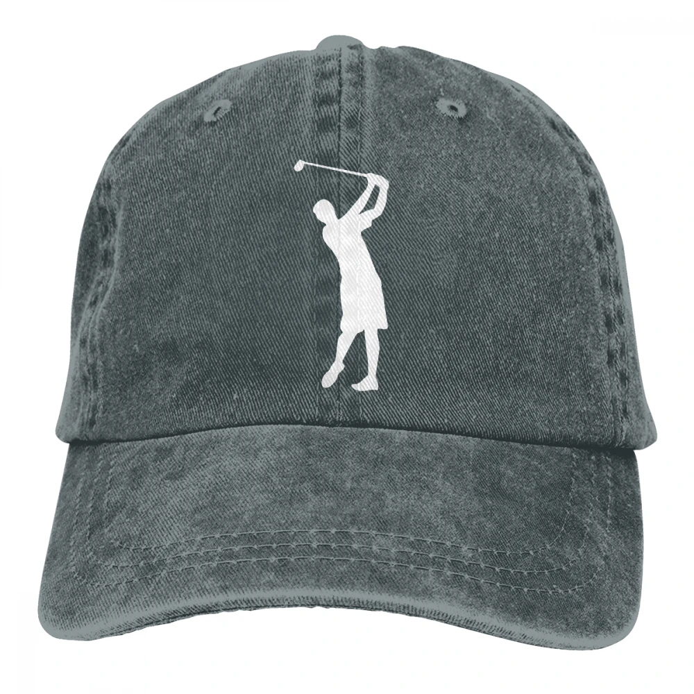 Гольф-плеер Casquette черный унисекс Мужские Женские джинсовые бейсболка с ремешком кепки Регулируемая шляпа для гольфа папа