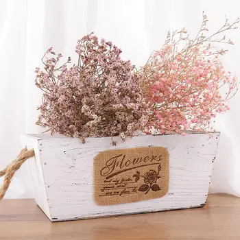 

Innovative Simple Wooden Potted Artificial Succulent Plants Storage Stand Wooden Planter Box Holder with Handle for Home