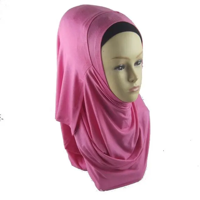 Высококачественный двойной Петля мгновенный хиджаб модальный хлопок Джерси исламский шарф шаль тюрбан женский головной платок капот готов носить 1 шт