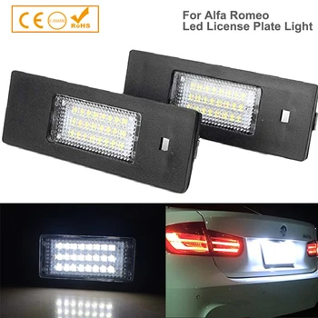

2Pcs white led for Alfa Romeo 156 159 166 Brera GT LED License Plate light Car styling LED Tail light Automotive led lights