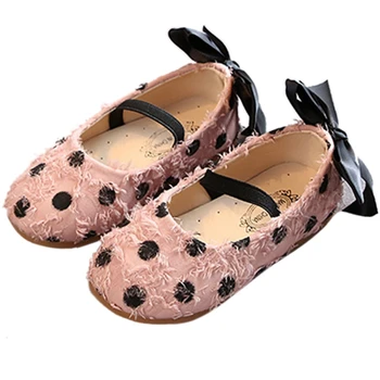 

3 Colors Baby Kids Girl Princess Shoes Baby Wave point Shoes Cute Bow Soft Soled Non-slip Footwear Crib Shoes