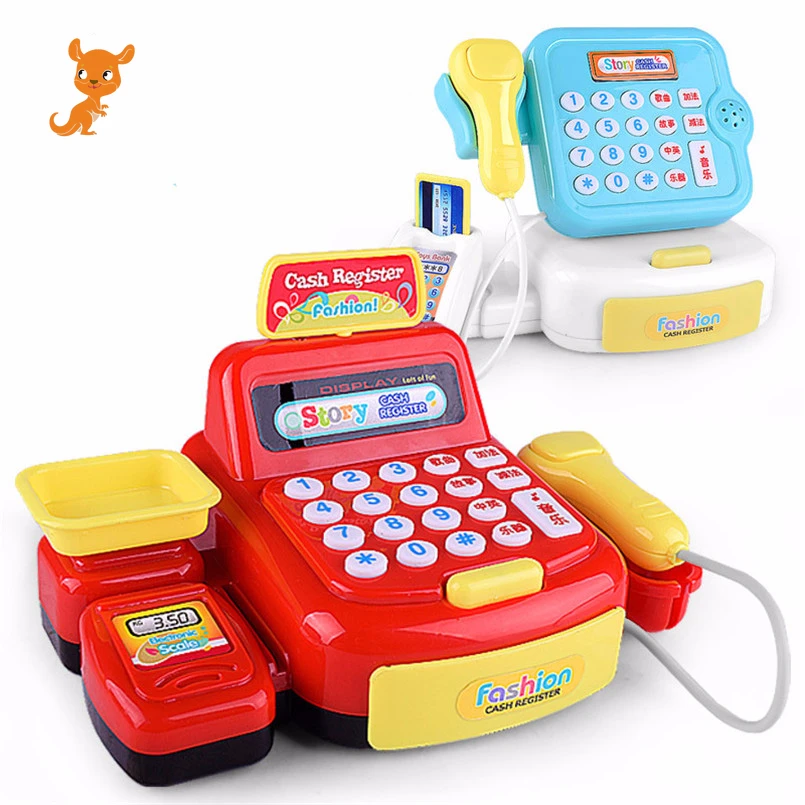 

Plastic Mini Simulated Supermarket Checkout Counter Role Girls Cash Register Machine Educational Pretend Play shopping cart toy