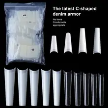 

500Pcs/Box Nail Artificial Tips Scratch Resistant Manicure Plastic Nails Art Fake Extension Tips for Nail Salon