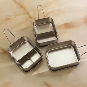 

Stainless Steel Lunch Container Simple Compartments Kitchen Lunch Box Storage Eco Friendly Boite Alimentaire Food Box AC50LB