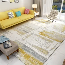 Скандинавский абстрактный ковер для гостиной, простой современный желтый утолщенный матрас для чайного столика
