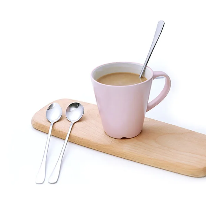 Spoon Long Handle Stainless Steel Teaspoons Creative For Ice Cream Coffee Soup Tea Cocktail LE66