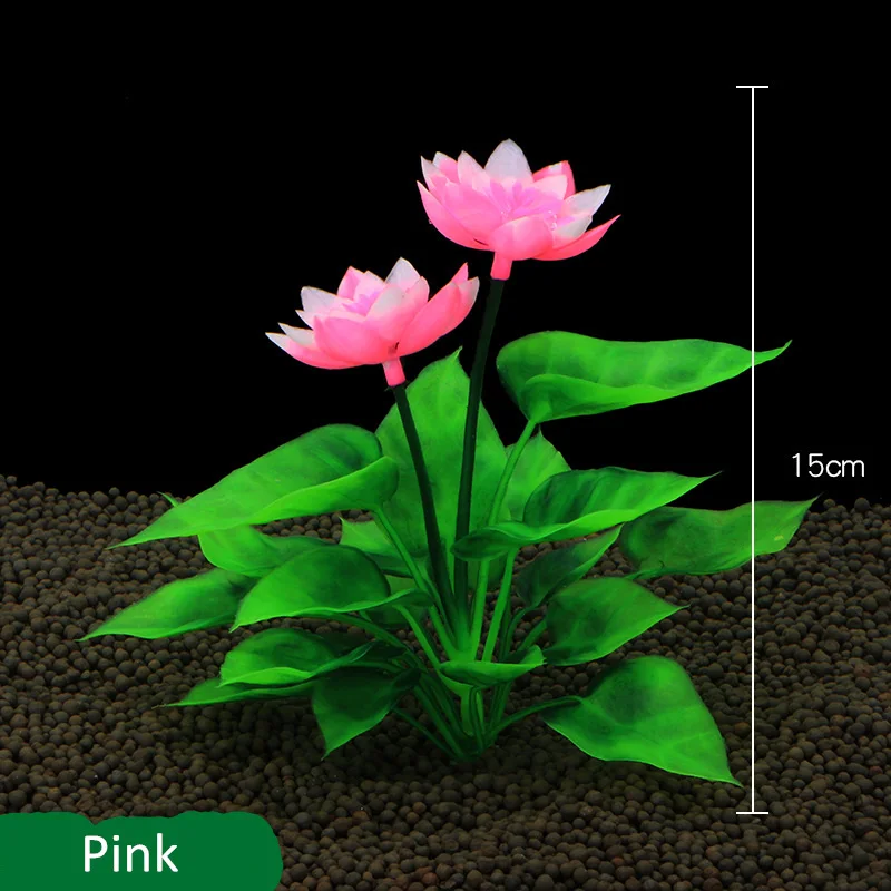 Искусственное аквариумное растение, украшение для аквариума, озеленение, водная трава, украшение, цветок лотоса, водный декор, аквариумный фон - Цвет: 171-Pink