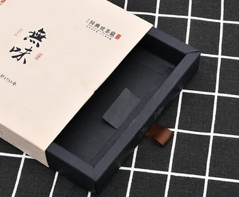 

Sliding Kraft Drawer Paper Soap Box With Frosted PVC Sleeve，New customized rigid perfume gift box with drawer ---CP0722