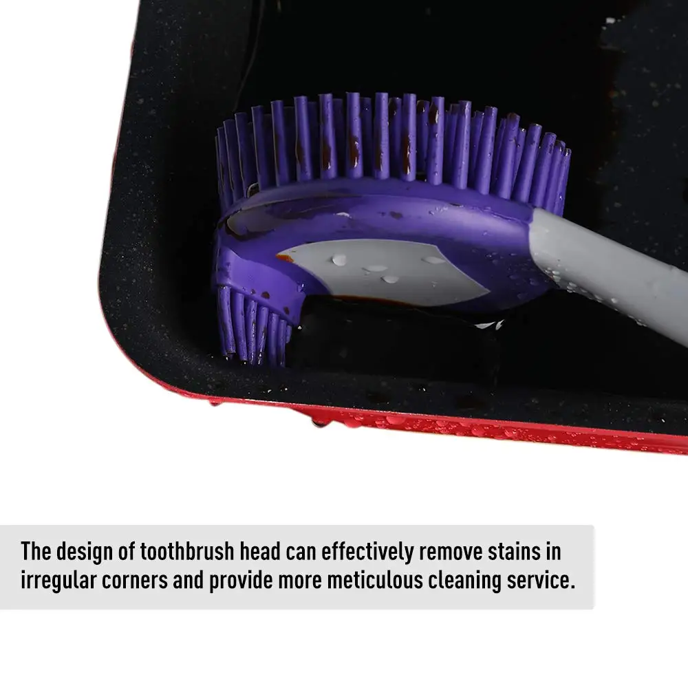 Cleanhome Кухня чистящую щетку с Удобная нескользящая обувь Размеры TPR ручкой для