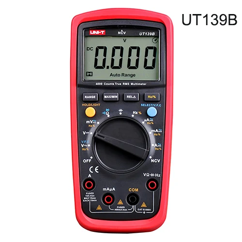 UNI-T UT139A UT139B UT139C Цифровой мультиметр True RMS цифровой Профессиональный AC/DC Напряжение Ток Емкость Тестер