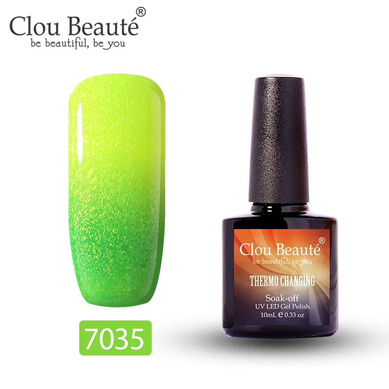 Clou Beaute гель-лак, меняющий цвет в зависимости от температуры, гибридный УФ-лак для ногтей, стойкий, растворимый гель, 10 мл - Цвет: 7035