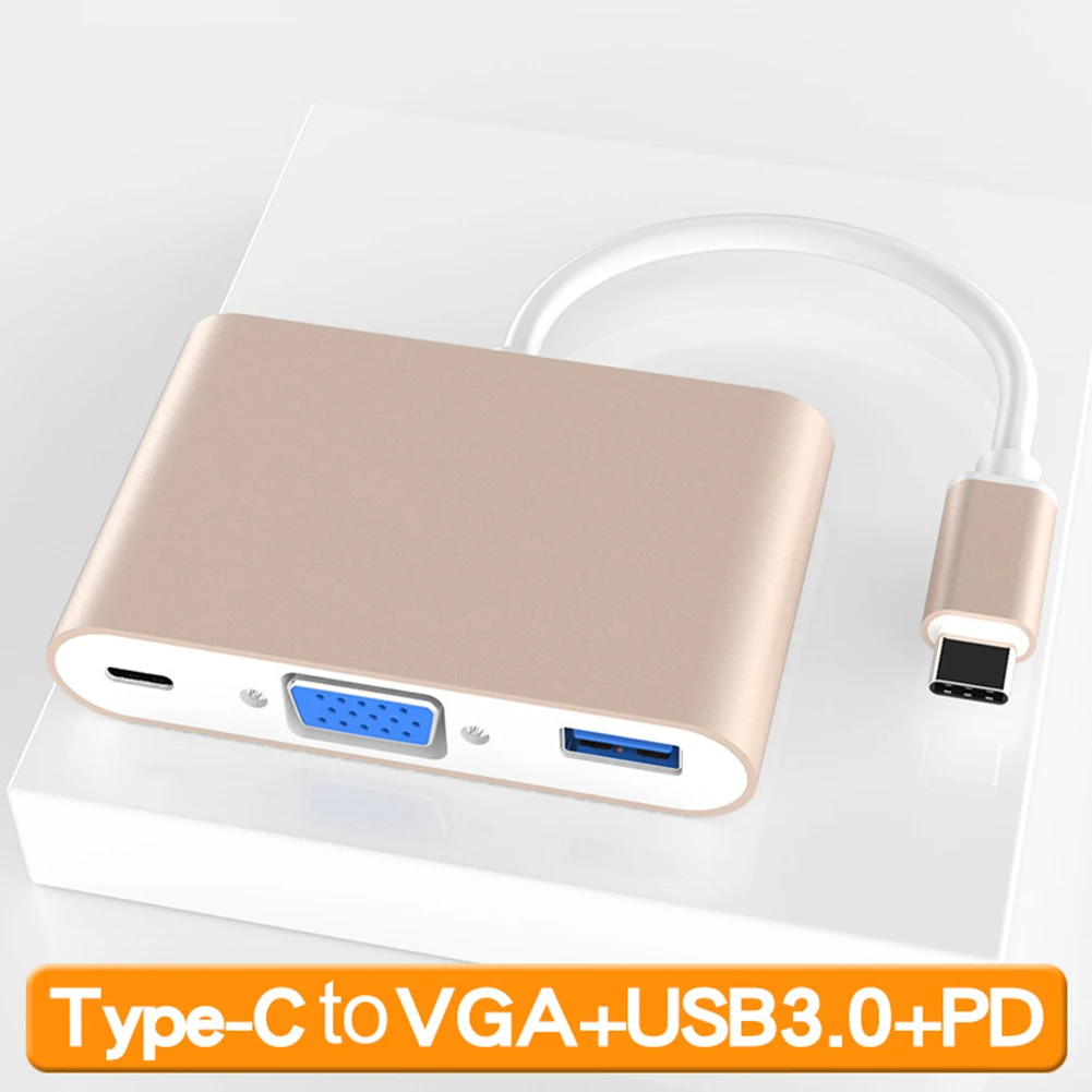 3 в 1 1080P HD type-C к VGA USB 3,0 адаптер конвертер кабель концентратор для MacBook
