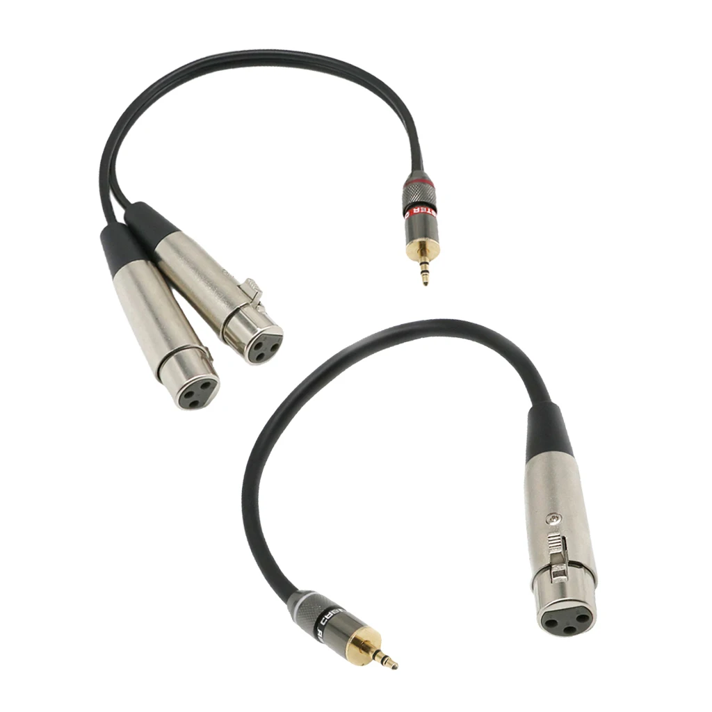 2 шт. 1/8 ''стерео разъем TRS к XLR Женский Кабель-адаптер 3,5 мм DJ аудио