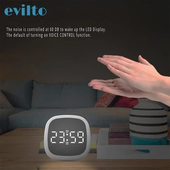 

Led Digital Clocks Travel Snooze Alarm Clock Dimming Touch Magnet Electrontic Clock Home Screen Silicone Voice Control Clock