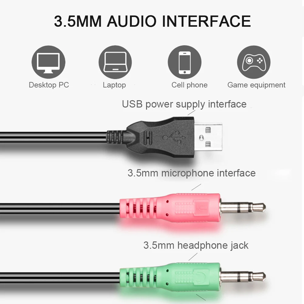 Omnidirectional 3 5mm Noise Cancelling Accessories Wired Gaming Headset With Microphone Fashion Lightweight 7 1 Surround
