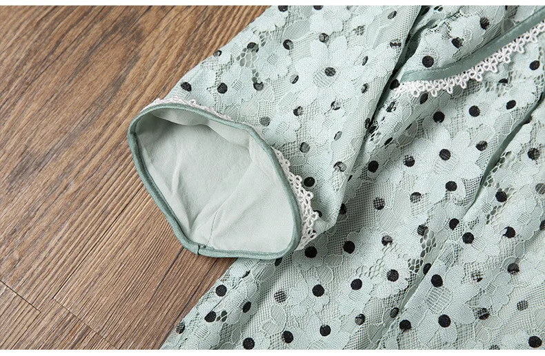Cheongsam nian qing kuan/кружевное платье в горошек для девочек, в стиле ретро, повседневный стиль, модифицированное осеннее платье нового стиля, 90505