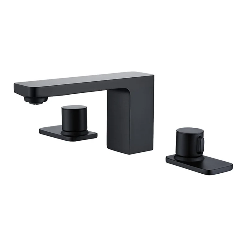 

Gold/Silver/Black Electroplate Basin Faucet Deck Mounted Ceramic Plate Spool Dual Holder Three-hole Basin Sink Mixer Tap
