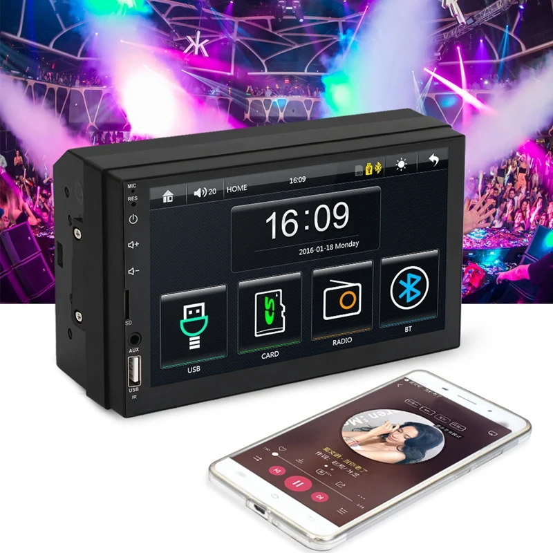 Автомобильный MP5 плеер, 7 дюймов 2DIN G M Радио 1920x1080 HD DVD плеер с Bluetooth CarPlay FM gps навигация