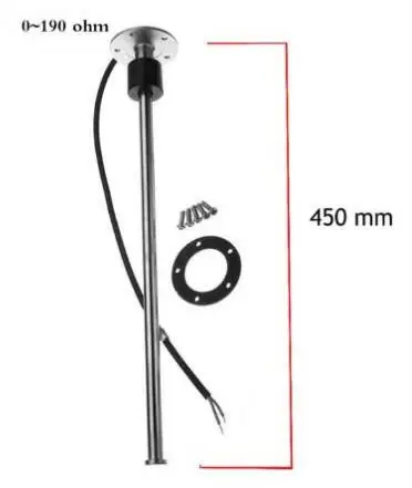 450mm Тип 52 мм автоматический датчик уровня топлива 0-190ohm измеритель уровня топлива 240-33ohm 9-32vdc морской датчик уровня отправителя - Цвет: 450mm