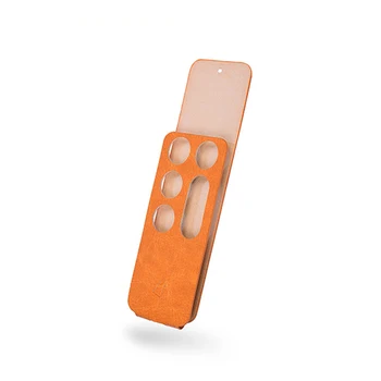 

Wear Resistant Full Coverage Dust Proof Soft Orange PU Leather Flexible Non Slip Remote Control Protective Cover Or TV 4
